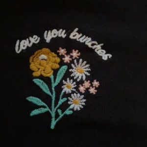 Black embroidered tee